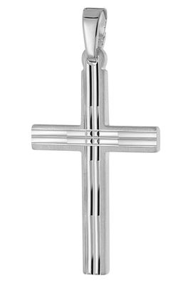 trendor Schmuck Kreuz-Anhänger 925 Silber Rhodiniert 24 mm für Damen und Herren 2131