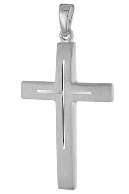 trendor Schmuck Herren-Anhänger Kreuz 925 Silber Rhodiniert 28 mm 21314