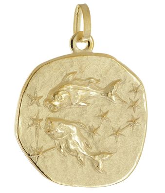 trendor Schmuck Anhänger Sternzeichen Fische 925 Silber Vergoldet Ø 20 mm 21300-03