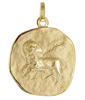 trendor Schmuck Anhänger Sternzeichen Widder 925 Silber Vergoldet Ø 20 mm 21300-04