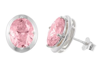 trendor Schmuck Damen-Ohrringe 925 Silber Ohrstecker Zirkonia Pink 21340-09
