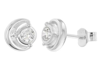 trendor Schmuck Damen-Ohrringe 925 Silber Ohrstecker Zirkonia 21422-01