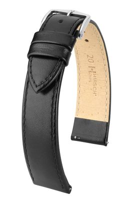 Hirsch Uhrenarmband Osiris L 20 mm Leder Schwarz 03475050-2-20