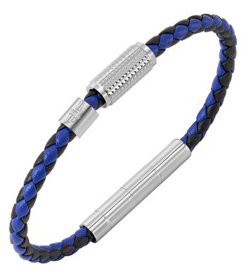 Police Schmuck Herren-Armband Urban Texture Leder Blau/Schwarz PEAGB0001130
