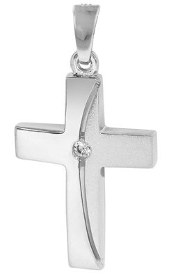 trendor Schmuck Kreuz Anhänger 925 Silber mit Zirkonia 21x15 mm 21553