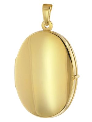 trendor Schmuck Medaillon Anhänger Oval 925 Silber Vergoldet 26 x 19 mm 21555