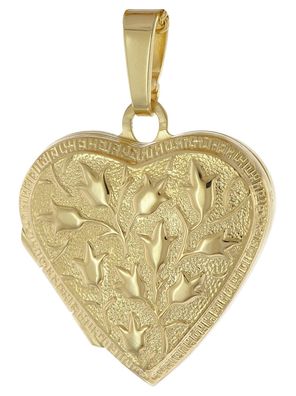trendor Schmuck Herz-Medaillon Anhänger 925 Silber Vergoldet 21569