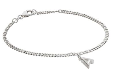 trendor Schmuck Mädchen-Armband mit Buchstabe A 925 Silber Rhodiniert 21590-A