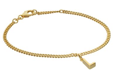trendor Schmuck Mädchen-Armband mit Buchstabe L 925 Silber Vergoldet 21602-L