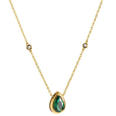 Thomas Sabo Schmuck Damen-Kette Elyndra Grüner Stein KE2331-971-6-L50V
