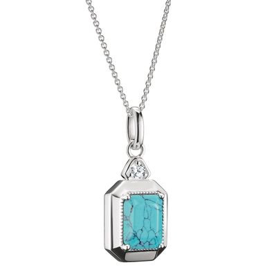 Thomas Sabo Schmuck Damen-Kette Elyndra Türkisfarbenes Oktagon KE2366-405-17-L45V