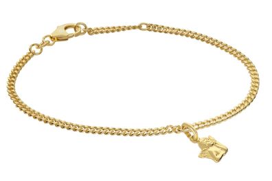trendor Schmuck Mädchen-Armband mit Engel 925 Silber Vergoldet Panzerband 21589