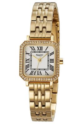 Regent Damen-Armbanduhr Quarz Goldfarben F-1648