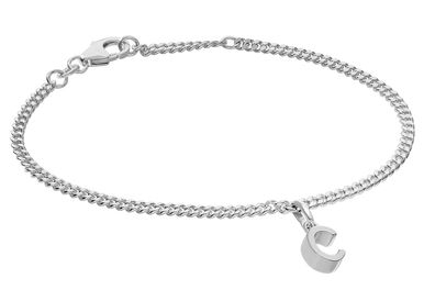 trendor Schmuck Mädchen-Armband mit Buchstabe C 925 Silber Rhodiniert 21590-C