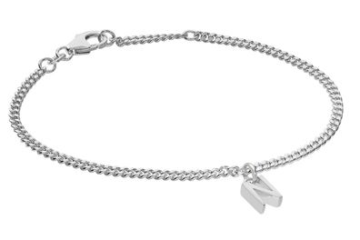 trendor Schmuck Mädchen-Armband mit Buchstabe N 925 Silber Rhodiniert 21590-N