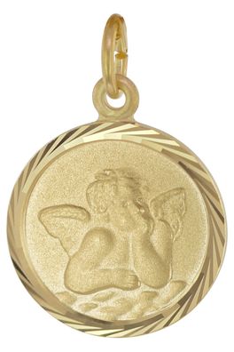 trendor Schmuck Engel-Anhänger für Kinder 925 Silber vergoldet ? 14 mm 21642