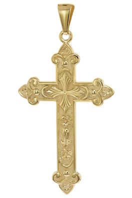 trendor Schmuck Herren-Anhänger Orthodoxes Kreuz 925 Silber Vergoldet 54 x 29 mm 216