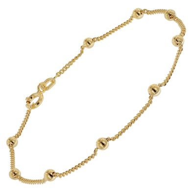 trendor Schmuck Damen-Armband 925 Silber Vergoldet Kugelkette 18,5 cm 21661