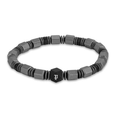 Police Schmuck Herren-Armband Hexchain Grau/Schwarz PEAGB0083401