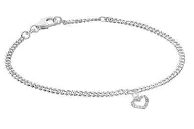 trendor Schmuck Mädchen-Armband mit Herz 925 Silber Rhodiniert 21627