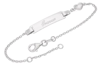 trendor Schmuck Gravur-Armband für Kinder mit Herz Silber Namensband 16/14 cm 21628