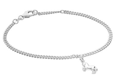 trendor Schmuck Mädchen-Armband mit Pferd 925 Silber Rhodiniert Panzerband 21583