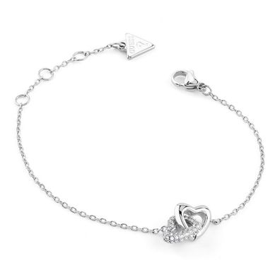 Guess Schmuck Damen-Armband Herzen Silberfarben JUBB06014JWRHS