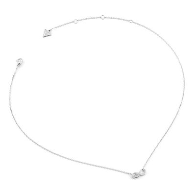 Guess Schmuck Damen-Kette Unendlichkeit Herz Silberfarben JUBN06047JWRHT/U