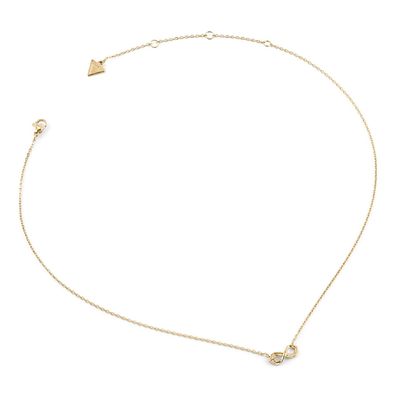 Guess Schmuck Damen-Kette Unendlichkeitszeichen mit Herz Goldfarben JUBN06047JWYGT/U