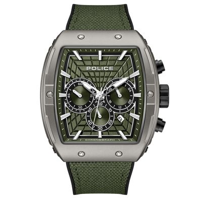 Police Herrenuhr Quarz Chronograph Coswig Grün PEWGQ0093401