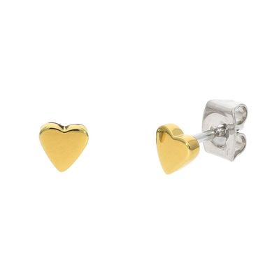 Boccia Schmuck Kinder-Ohrstecker Herz Titan Ohrringe Goldfarben 05092-02