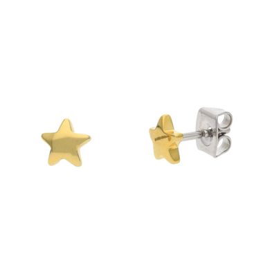 Boccia Schmuck Kinder-Ohrstecker Stern Ohrringe Titan Goldfarben 05093-02