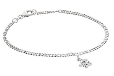 trendor Schmuck Mädchen-Armband mit Engel 925 Silber Rhodiniert Panzerband 21588