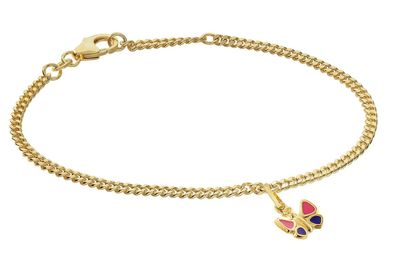 trendor Schmuck Mädchen-Armband mit Schmetterling 925 Silber Vergoldet 21586
