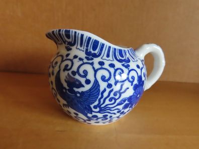 Milchkännchen Milchgießer Porzellan blauen Vögeln Japan