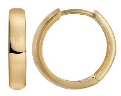 trendor Schmuck Damen Ohrringe Gold 333/8K Mattiert Klapp-Creolen 15x3 mm 21696