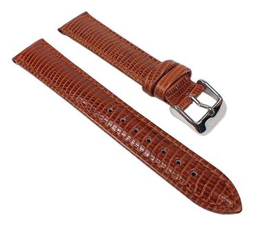 Uhrenarmband Kalbsleder Braun Lizard-Print 22898S