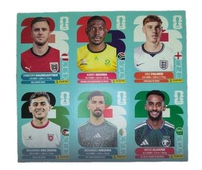 Panini FIFA 365 Sticker 6er Bogen Palmer Baumgartner Mokoena