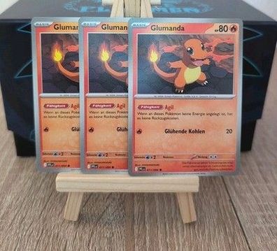 Pokémon 3x Glumanda 011/094 Fatale Flammen Common DE NM