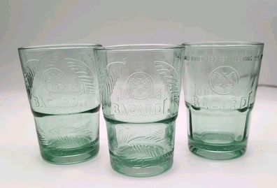 Bacardi Rum Gläser 3er Set Grün Palme Longdrinkgläser