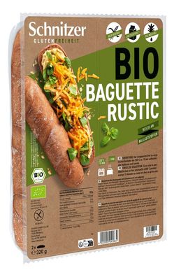 3x Schnitzer Glutenfreiheit Bio Baguette Rustic 320g