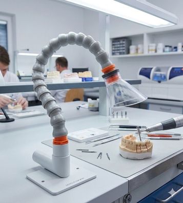 Arbeitsplatzabsaugung Absaugung Dentallabor Praxislabor Staubabsaugung Absaugarm