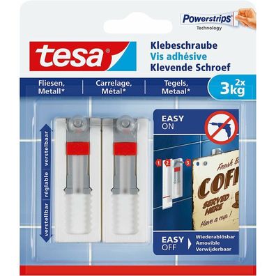 tesa Klebeschraube für max. 3,0 kg 2,4 x 6,4 cm, 2 St
