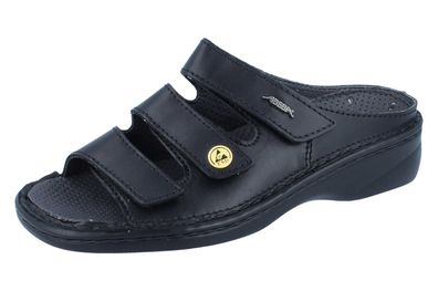 ABEBA Reflexor Damen ESD Pantolette schwarz Leder