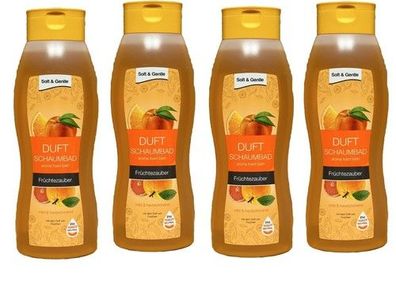 Soft & Gentle Schaumbad Früchtezauber mild hautschonend, 4x 1000ml