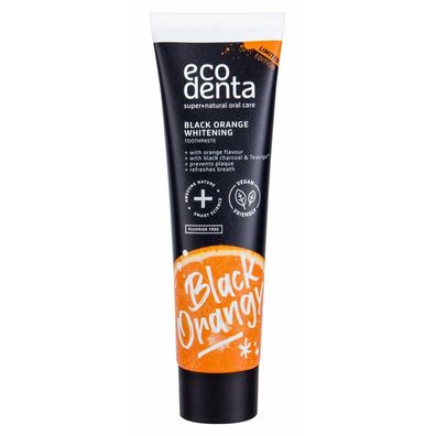 Ecodenta Zahncreme Black Orange Whitening Orangengeschmack für strahlend weiße Zähne
