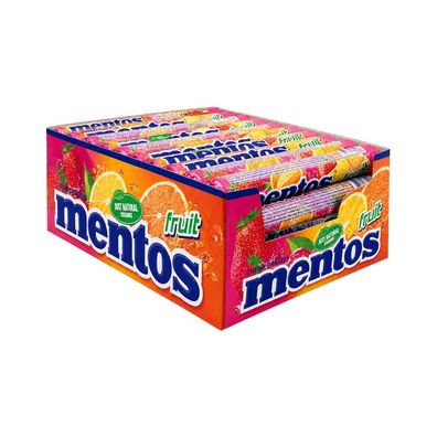 Mentos Fruit Kaubonbons 40x 38g Rollen