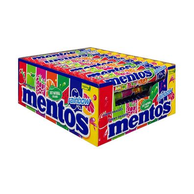 Mentos Rainbow Kaubonbons, 40x 37,5g Rollen