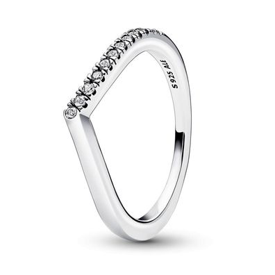 Pandora Feiner silberner Ring mit Zirkonia 58 mm