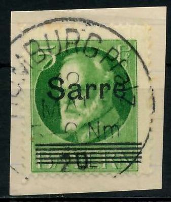 Saargebiet LUDWIG Nr 18 zentrisch gestempelt Briefstück X7B233A